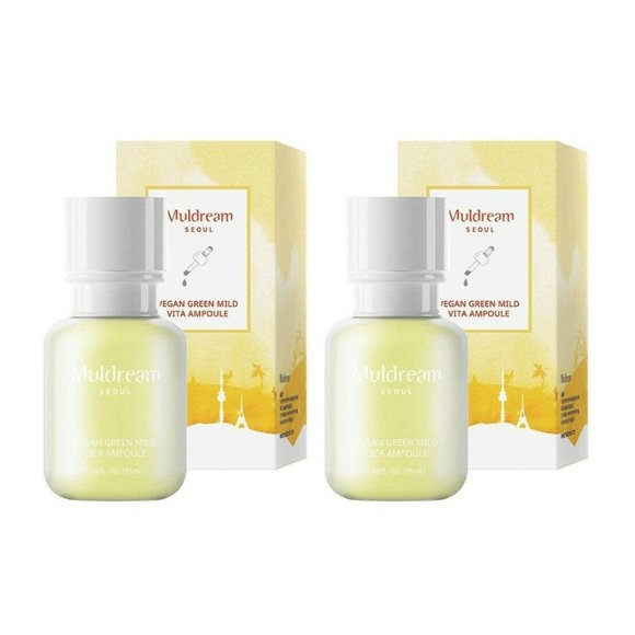 Lot 2x New Korean Muldream - Vegan Green Mild Vita Ampoule 55ml k-Beauty